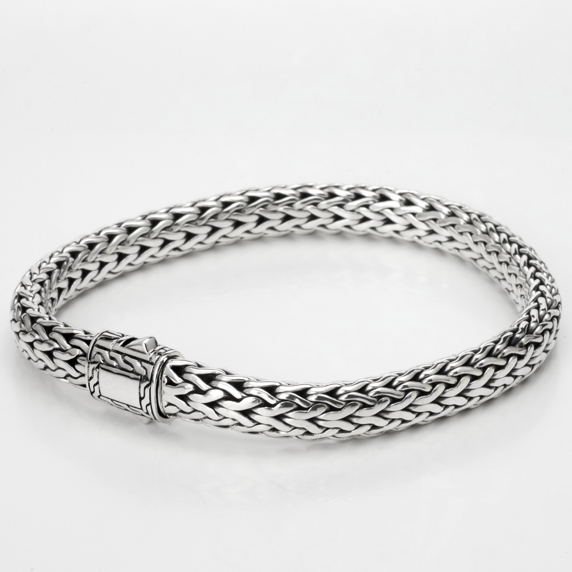 John Hardy BB900479XL / 1486001 7.5mm Sterling SIlver 925 Women's Woven Bracelet